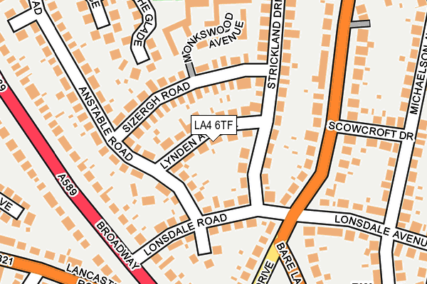 LA4 6TF map - OS OpenMap – Local (Ordnance Survey)