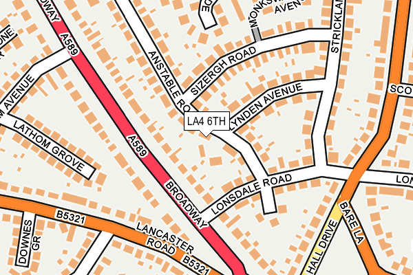LA4 6TH map - OS OpenMap – Local (Ordnance Survey)