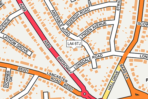 LA4 6TJ map - OS OpenMap – Local (Ordnance Survey)