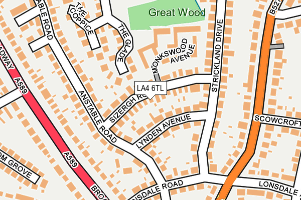 LA4 6TL map - OS OpenMap – Local (Ordnance Survey)