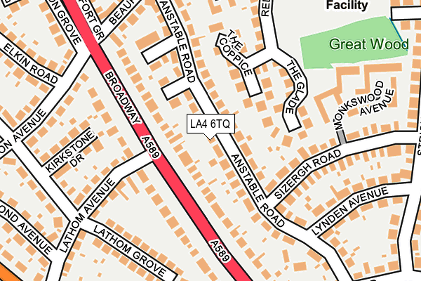 LA4 6TQ map - OS OpenMap – Local (Ordnance Survey)