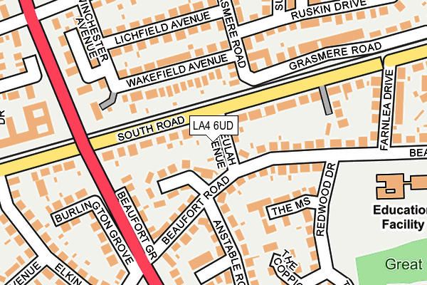 LA4 6UD map - OS OpenMap – Local (Ordnance Survey)