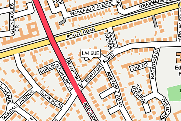 LA4 6UE map - OS OpenMap – Local (Ordnance Survey)