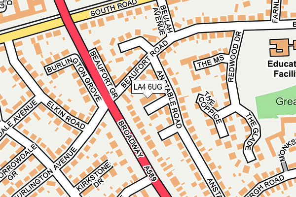 LA4 6UG map - OS OpenMap – Local (Ordnance Survey)