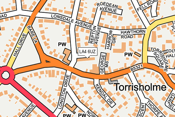 LA4 6UZ map - OS OpenMap – Local (Ordnance Survey)