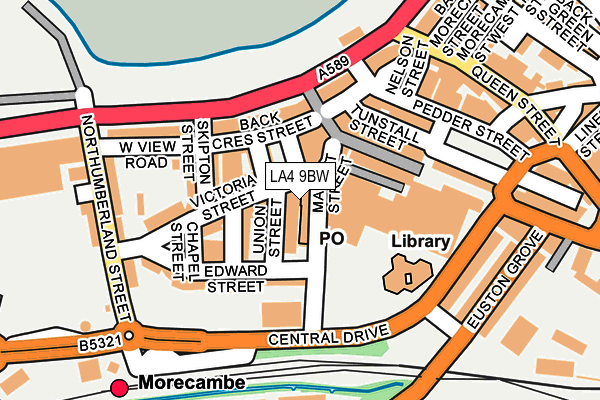 LA4 9BW map - OS OpenMap – Local (Ordnance Survey)