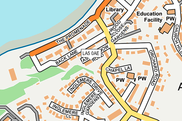LA5 0AE map - OS OpenMap – Local (Ordnance Survey)