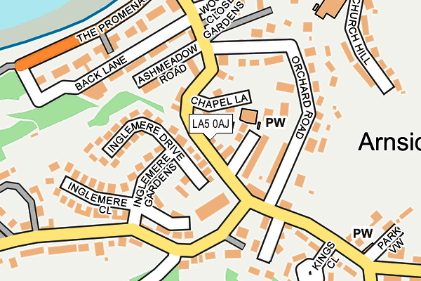 LA5 0AJ map - OS OpenMap – Local (Ordnance Survey)