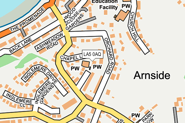 LA5 0AQ map - OS OpenMap – Local (Ordnance Survey)