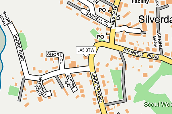 LA5 0TW map - OS OpenMap – Local (Ordnance Survey)