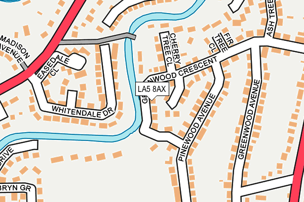 LA5 8AX map - OS OpenMap – Local (Ordnance Survey)