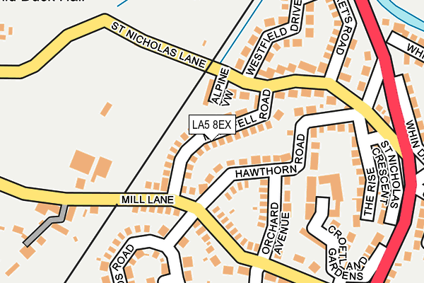 LA5 8EX map - OS OpenMap – Local (Ordnance Survey)