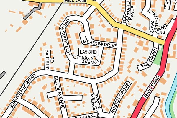 LA5 8HD map - OS OpenMap – Local (Ordnance Survey)