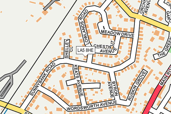 LA5 8HE map - OS OpenMap – Local (Ordnance Survey)