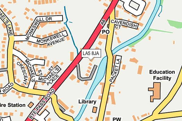 LA5 8JA map - OS OpenMap – Local (Ordnance Survey)