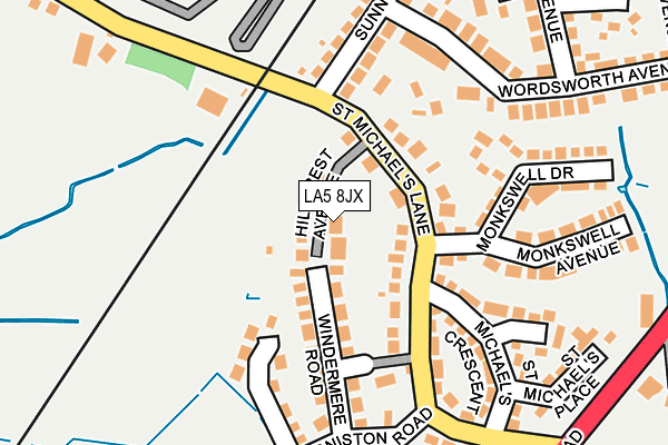 LA5 8JX map - OS OpenMap – Local (Ordnance Survey)