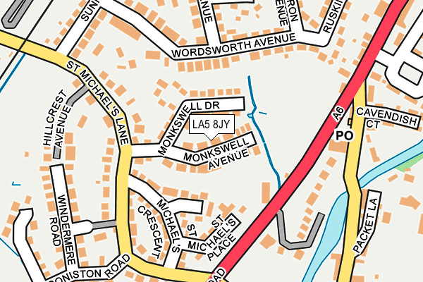 LA5 8JY map - OS OpenMap – Local (Ordnance Survey)