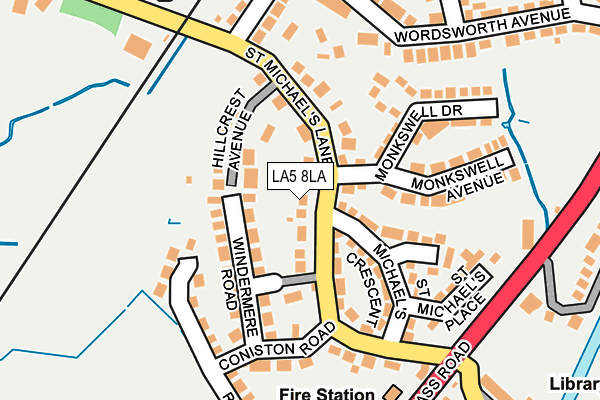 LA5 8LA map - OS OpenMap – Local (Ordnance Survey)