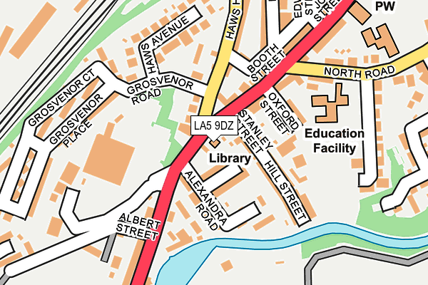 LA5 9DZ map - OS OpenMap – Local (Ordnance Survey)