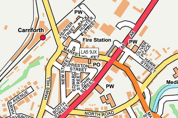 LA5 9JX map - OS OpenMap – Local (Ordnance Survey)