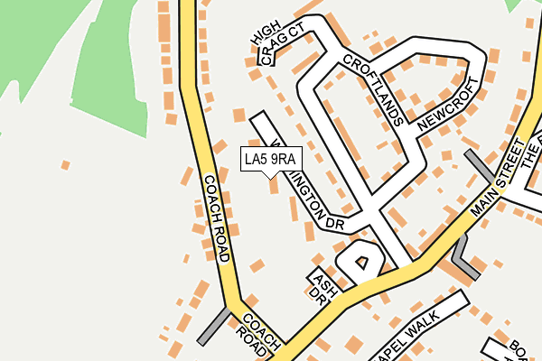 LA5 9RA map - OS OpenMap – Local (Ordnance Survey)