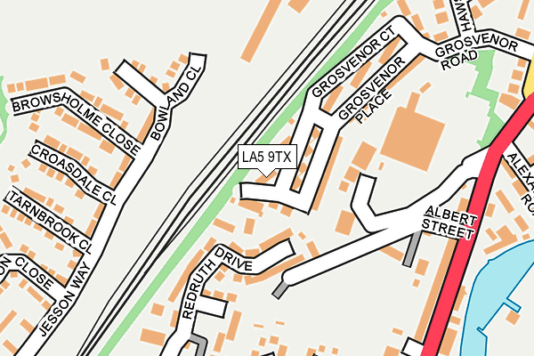 LA5 9TX map - OS OpenMap – Local (Ordnance Survey)