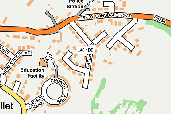 LA6 1DE map - OS OpenMap – Local (Ordnance Survey)