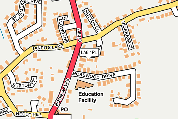 LA6 1PL map - OS OpenMap – Local (Ordnance Survey)
