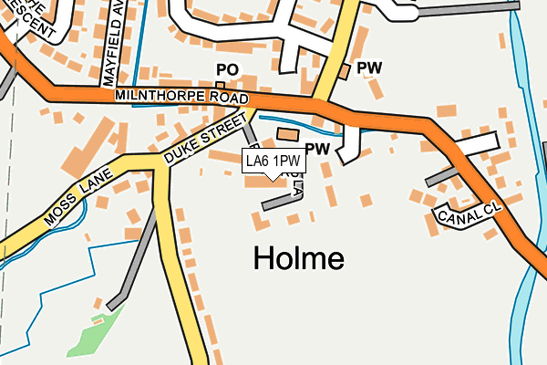 LA6 1PW map - OS OpenMap – Local (Ordnance Survey)