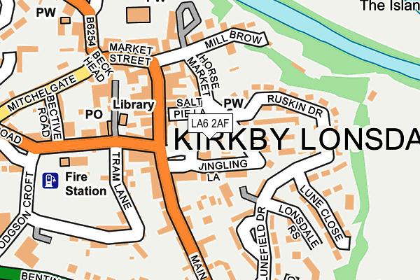 LA6 2AF map - OS OpenMap – Local (Ordnance Survey)