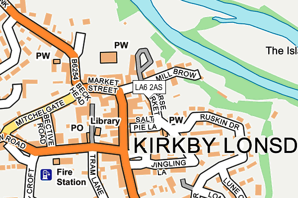 LA6 2AS map - OS OpenMap – Local (Ordnance Survey)