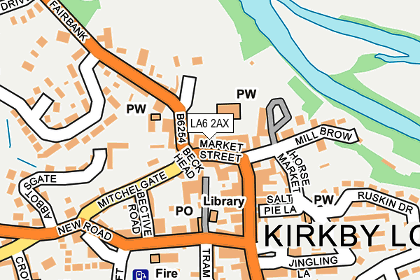 LA6 2AX map - OS OpenMap – Local (Ordnance Survey)