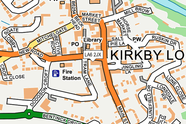 LA6 2JX map - OS OpenMap – Local (Ordnance Survey)