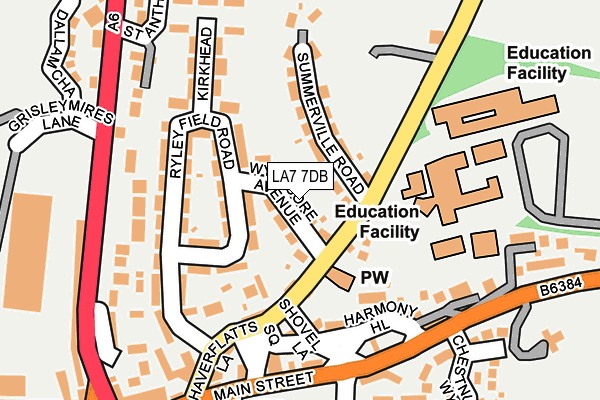 LA7 7DB map - OS OpenMap – Local (Ordnance Survey)