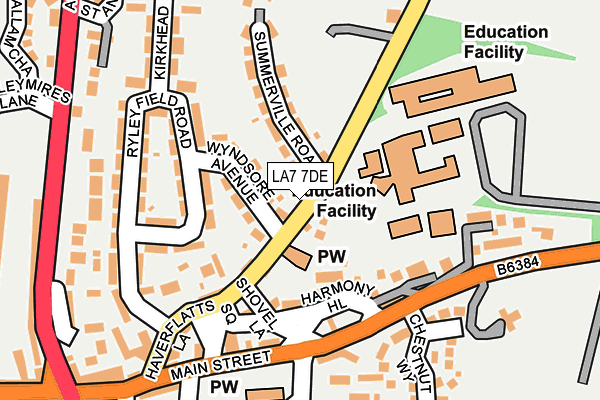 LA7 7DE map - OS OpenMap – Local (Ordnance Survey)