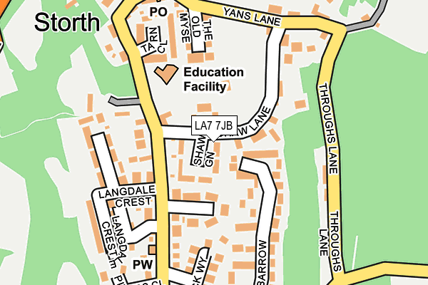 LA7 7JB map - OS OpenMap – Local (Ordnance Survey)