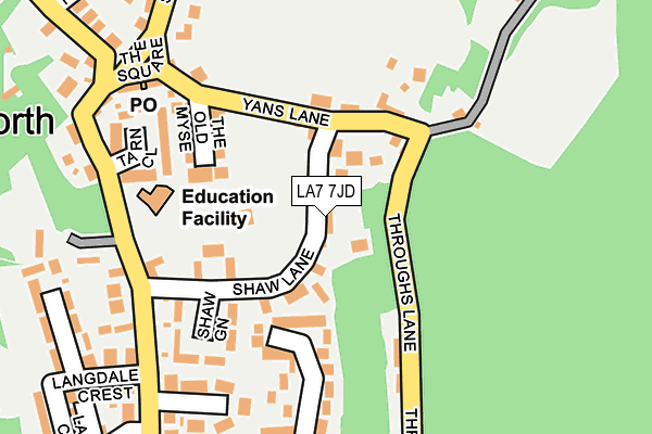 LA7 7JD map - OS OpenMap – Local (Ordnance Survey)