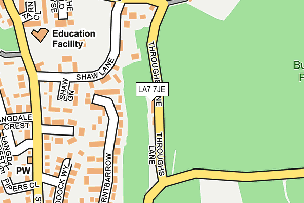 LA7 7JE map - OS OpenMap – Local (Ordnance Survey)