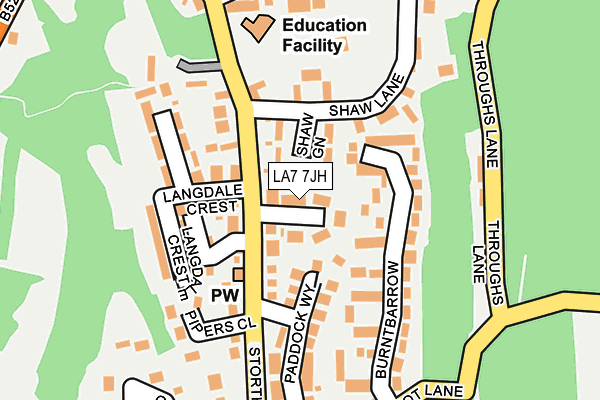 LA7 7JH map - OS OpenMap – Local (Ordnance Survey)