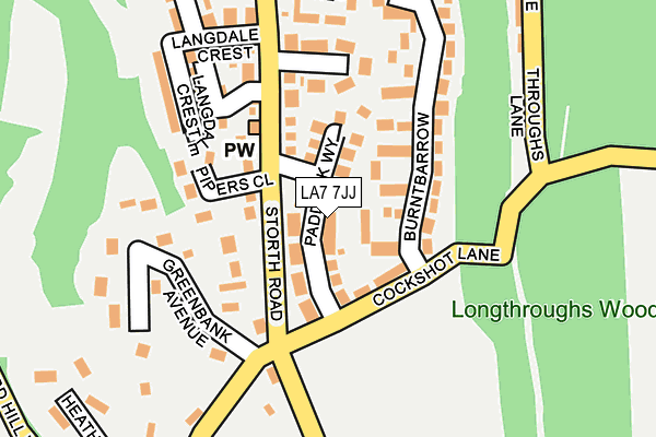 LA7 7JJ map - OS OpenMap – Local (Ordnance Survey)
