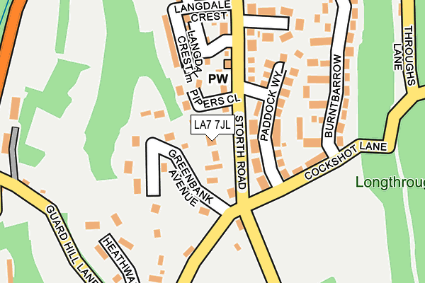 LA7 7JL map - OS OpenMap – Local (Ordnance Survey)