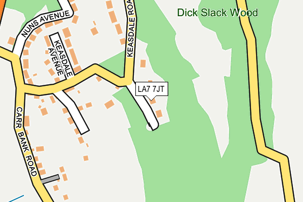 LA7 7JT map - OS OpenMap – Local (Ordnance Survey)