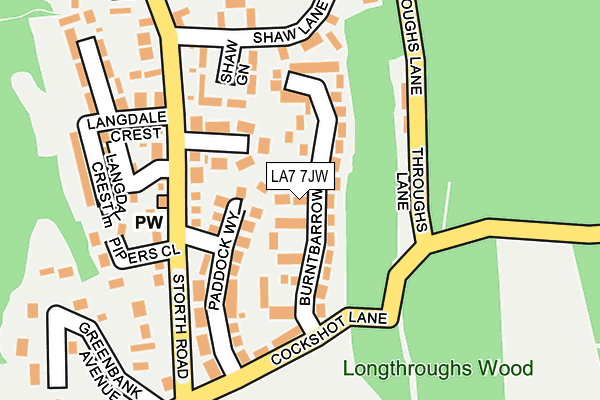 LA7 7JW map - OS OpenMap – Local (Ordnance Survey)