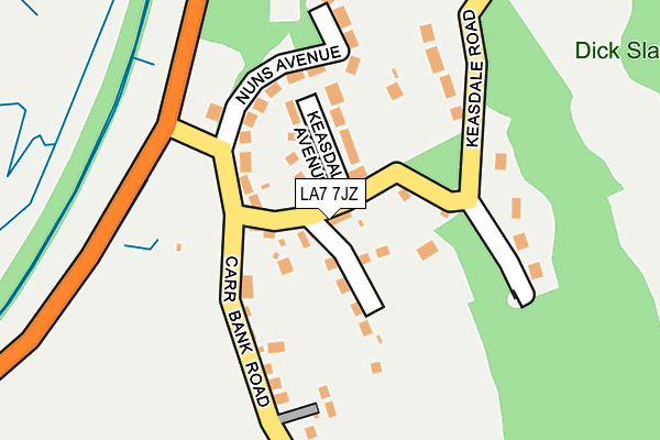 LA7 7JZ map - OS OpenMap – Local (Ordnance Survey)