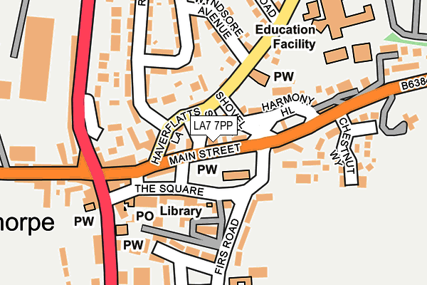 LA7 7PP map - OS OpenMap – Local (Ordnance Survey)