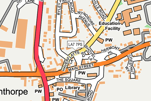 LA7 7PS map - OS OpenMap – Local (Ordnance Survey)
