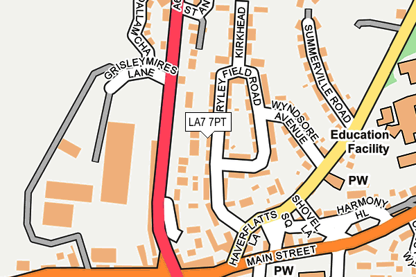 LA7 7PT map - OS OpenMap – Local (Ordnance Survey)