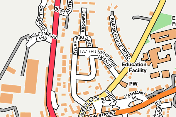 LA7 7PU map - OS OpenMap – Local (Ordnance Survey)