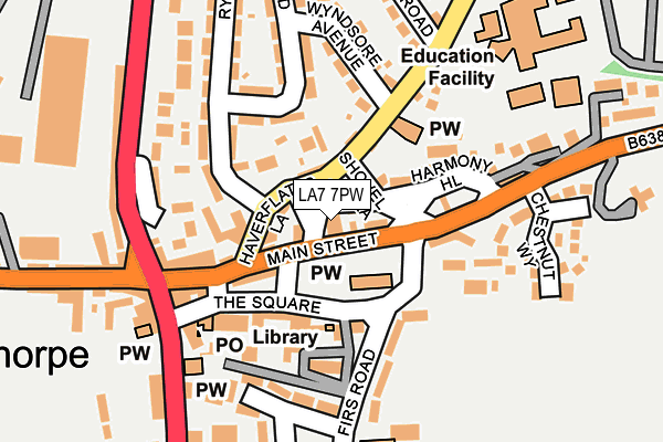 LA7 7PW map - OS OpenMap – Local (Ordnance Survey)