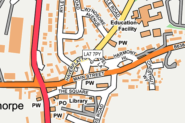 LA7 7PY map - OS OpenMap – Local (Ordnance Survey)